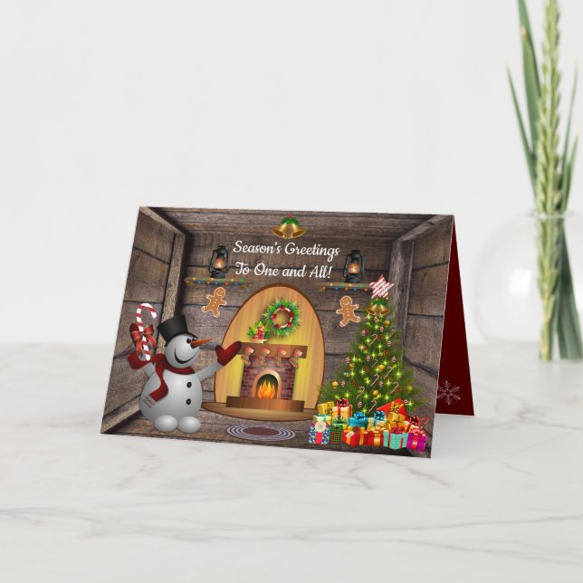 Frosty La Tarjeta De Navidades Snowman (Anverso)