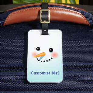 Frosty Snowman Face Personalizado Etiqueta de equi