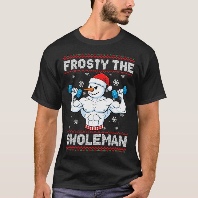 Frosty The Swoleman Ugly Christmas Sweater Funny S (Anverso)