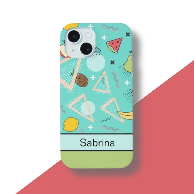 Fruit Memphis Pattern Aqua (Subido por el creador)