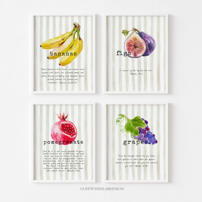 Fruits mentioned in the Quran 8x10 Print Set (Subido por el creador)