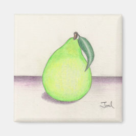 FRUITY PEAR imán (cuadrado)
