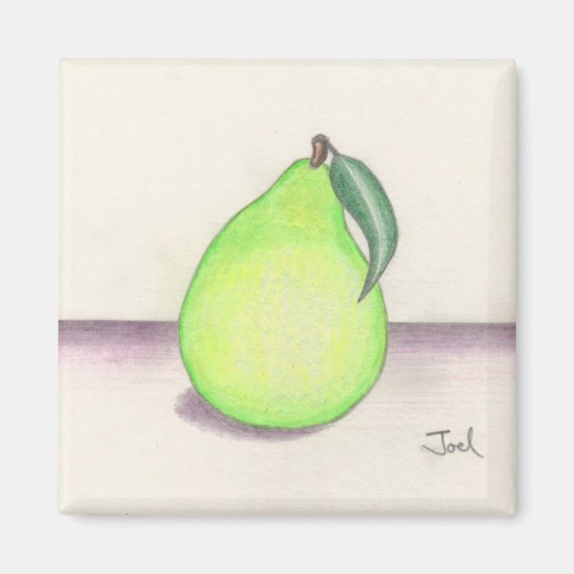 FRUITY PEAR imán (cuadrado) (Frente)