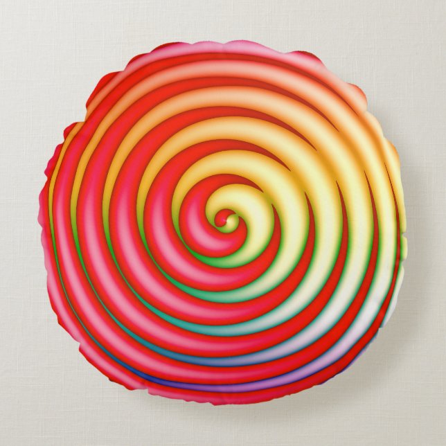 Fruity Twirl Round Cojín decorativo (Anverso)