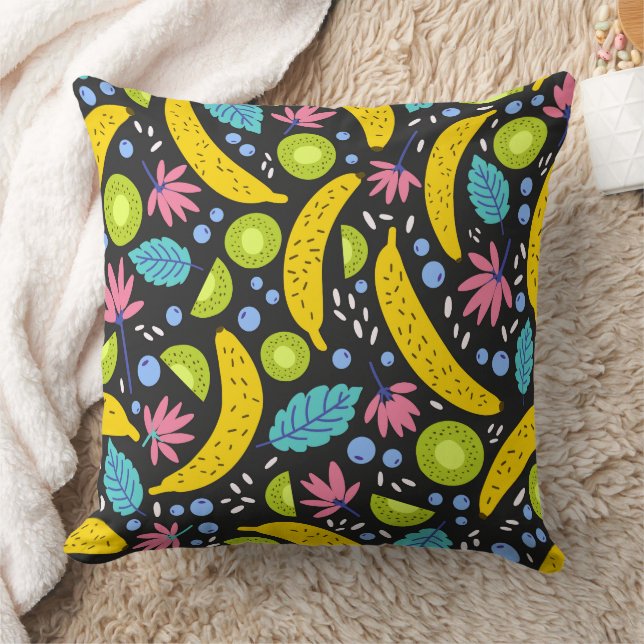Fruta bailable 20x20 Cojín decorativo (Manta)