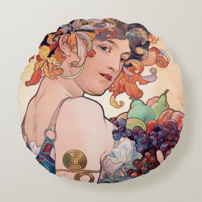 Fruta, Cojín decorativo Alphonse Mucha (Anverso)