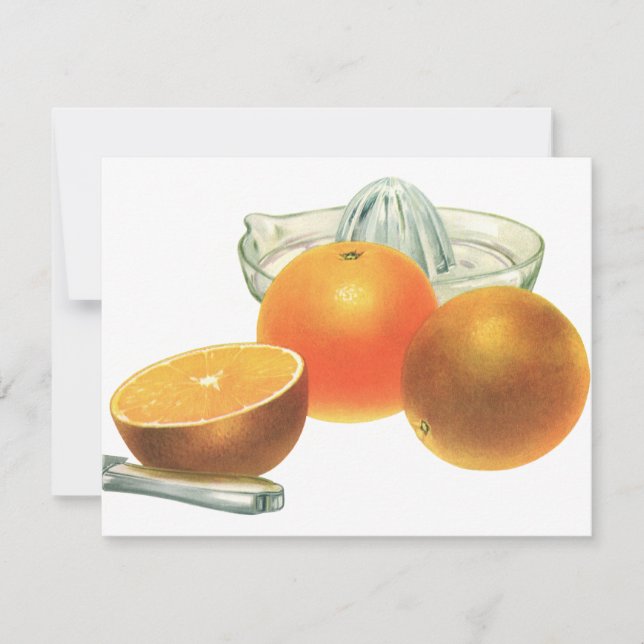 Fruta culinaria vintage, Naranjas maduros Juicer d (Anverso)