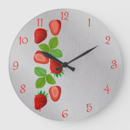 Fruta de fresa, cocina grande reloj