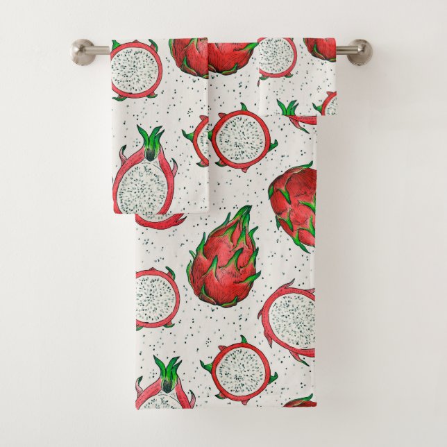 Fruta del dragón rojo en blanco roto (In situ)