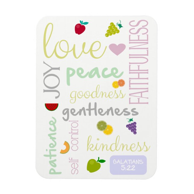 Fruta del Espíritu Santo imán cristiano (Vertical)