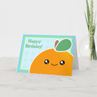 Fruta del naranja de la tarjeta de cumpleaños de