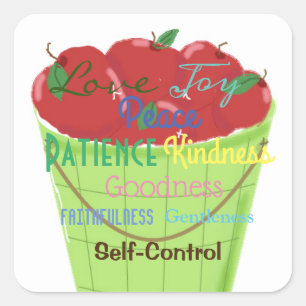 Fruta del Pegatina de la plaza de la cesta del esp