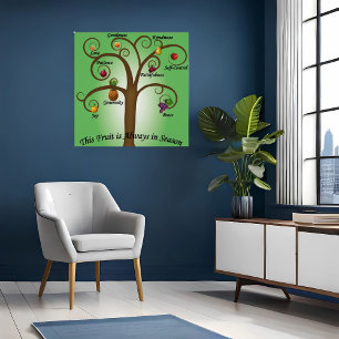 Fruta del Poster del árbol espiritual 20" x 20"