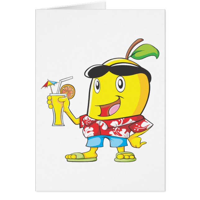 Fruta feliz del mango en traje de la playa (Frente)