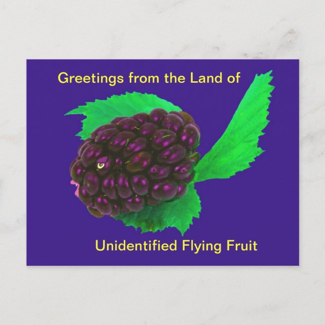 Fruta volante divertida y amplia postal no identif (Anverso)
