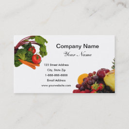 Fruta y verduras 2 tarjetas de visita
