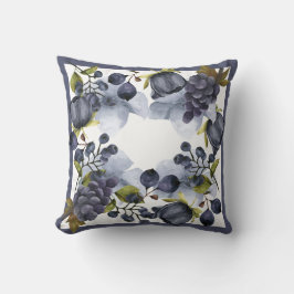 Frutas azules en almohada de lanzamiento de marco