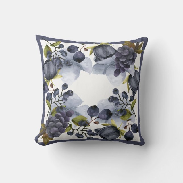 Frutas azules en almohada de lanzamiento de marco (Anverso)