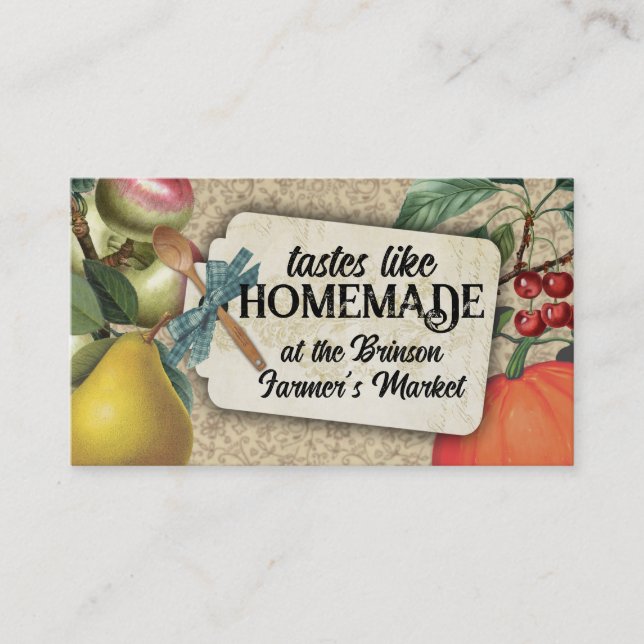 frutas de cosecha chic chic chic cocinar tarjeta d (Anverso)