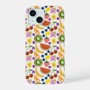 Frutas de garabato adorables patrón continuo