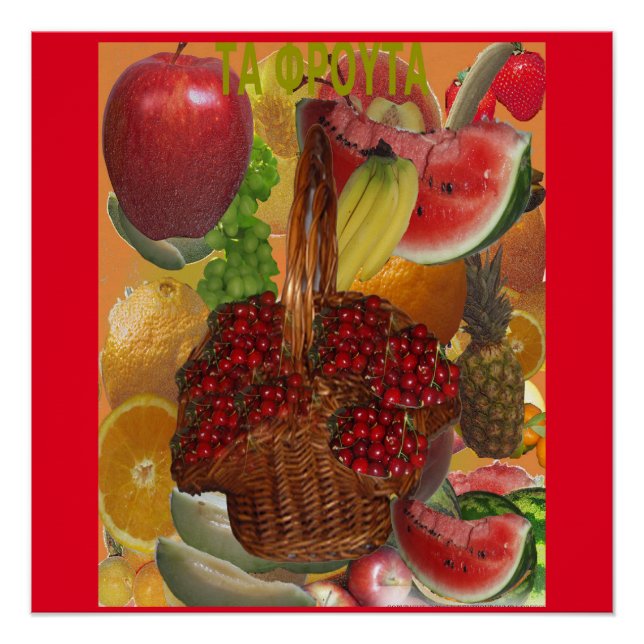 Frutas Posters brillantes. Τ α Φ ρ ο τ ύ (Anverso)