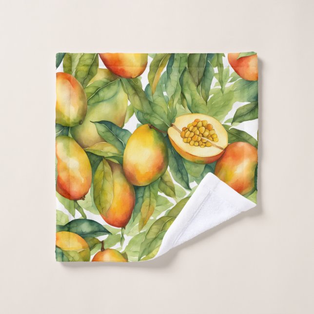 Frutas y hojas de mango  (Toallita)