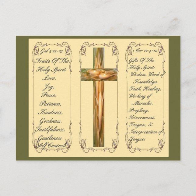 Frutas Y Regalos De La Tarjeta Post Del Espíritu S (Anverso)