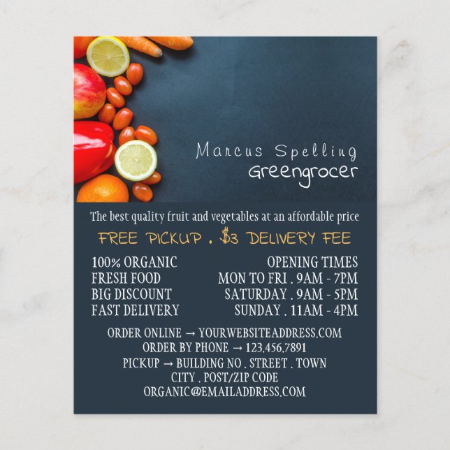 Frutas y verduras, publicidad de Greengrocer (Frente)