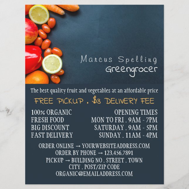 Frutas y verduras, publicidad de Greengrocer (Frente)