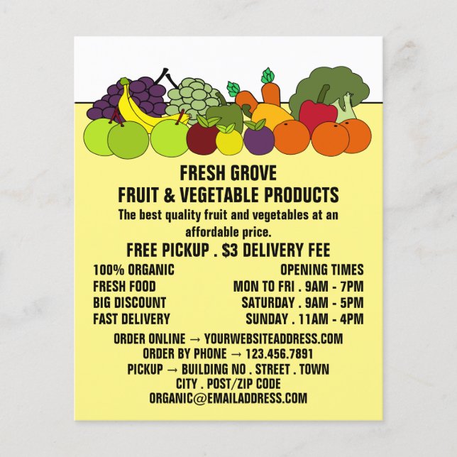 Frutas y verduras, publicidad de Greengroers (Frente)