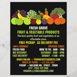 Frutas y verduras, volante publicitario de Greengr