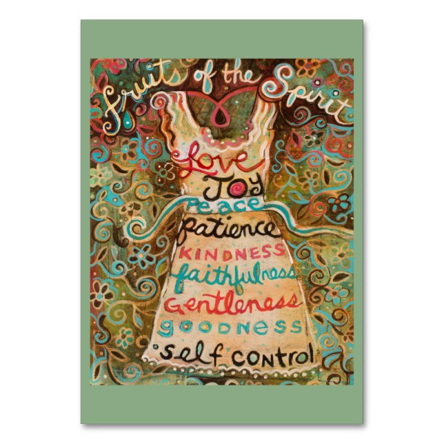 Frutos de la tarjeta de oración del Espíritu Santo (Anverso)