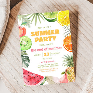 Frutos de verano fin de invitación a fiesta de ver