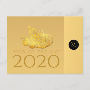 Frutos del Año de la Rata 2020 Elegante postal mon