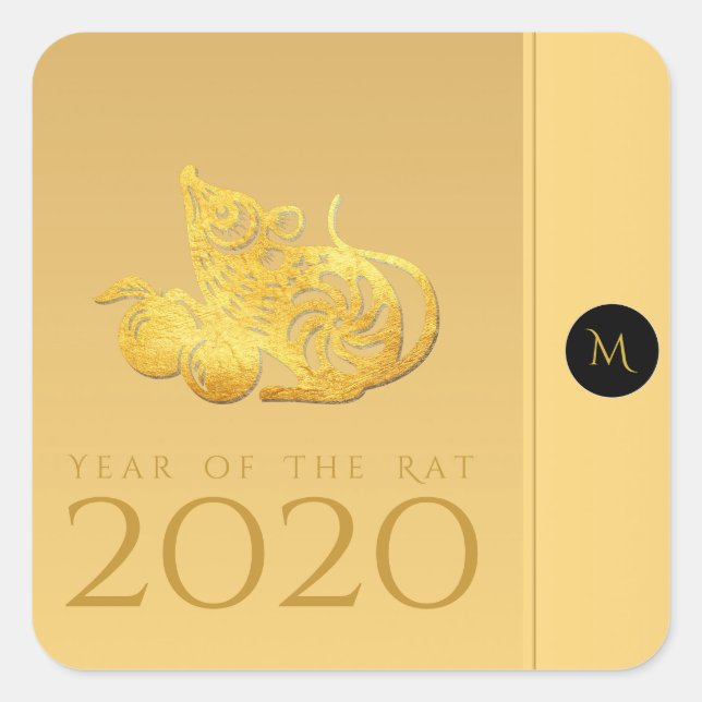 Frutos del Año de la Rata 2020 Pegatina elegante d (Anverso)