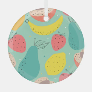 Frutos dibujados a mano, decoración sin costuras.