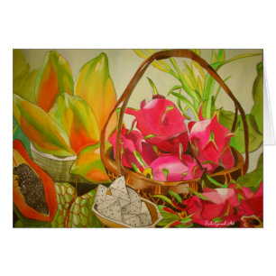 Frutos tropicales acuarela todavía arte de la vida