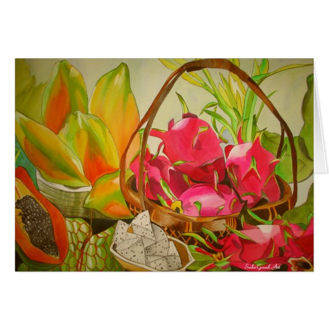 Frutos tropicales acuarela todavía arte de la vida (Anverso (Horizontal))