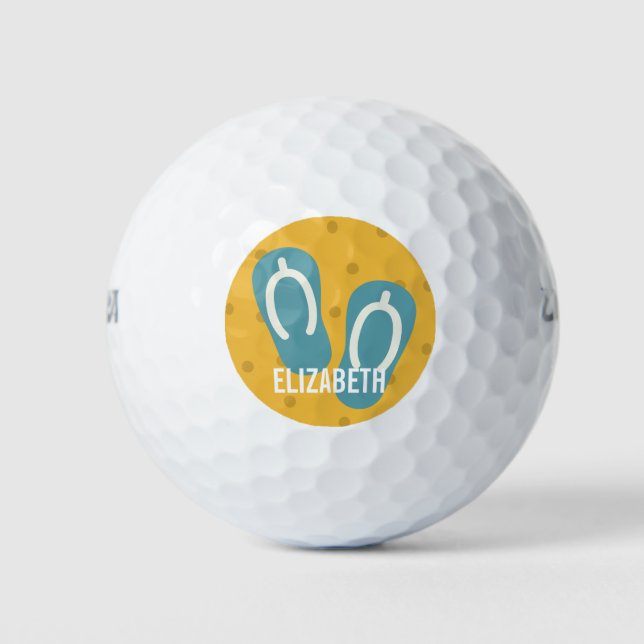 Fu Summer Flip-Flops, bolas de golf personalizadas (Anverso)