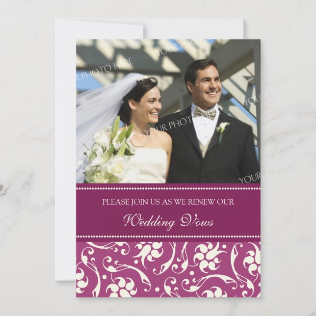 Fuchsia Boda fotográfico vota invitaciones a renov (Anverso)