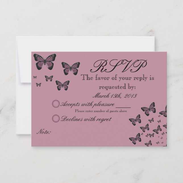 Fuchsia Butterflies RSVP (Anverso)