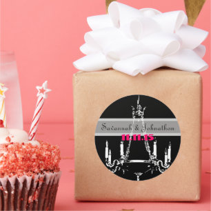 Fuchsia Candelabros de Vintage rosa pegatinas de b