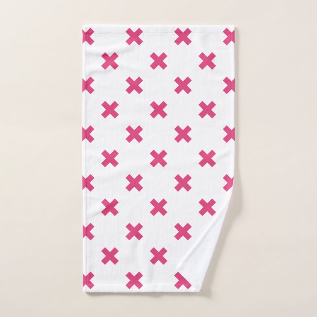 Fuchsia cruza puntos en blanco (Toalla de mano)