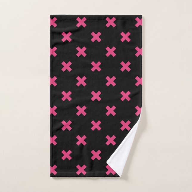 Fuchsia cruza puntos en negro (Toalla de mano)