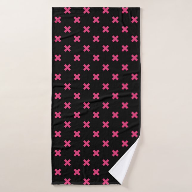 Fuchsia cruza puntos en negro (Toalla de baño)