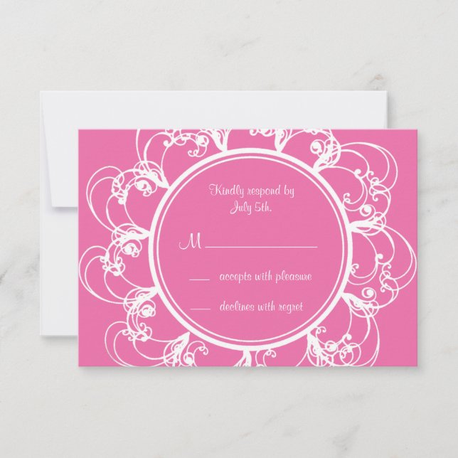 Fuchsia Fancy Floral RSVP (Anverso)