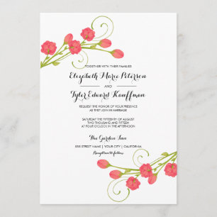 Fuchsia Garden Rosas - invitación a la boda