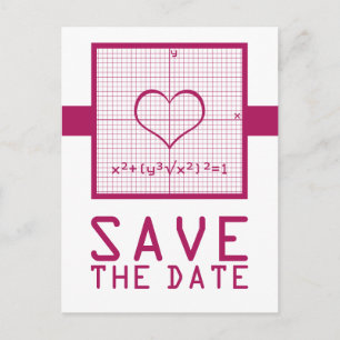 Fuchsia Heart Math Graph Guardar postal de fecha