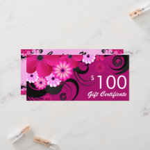 Fuchsia Purple Elegant Personalizado $100 Voucher