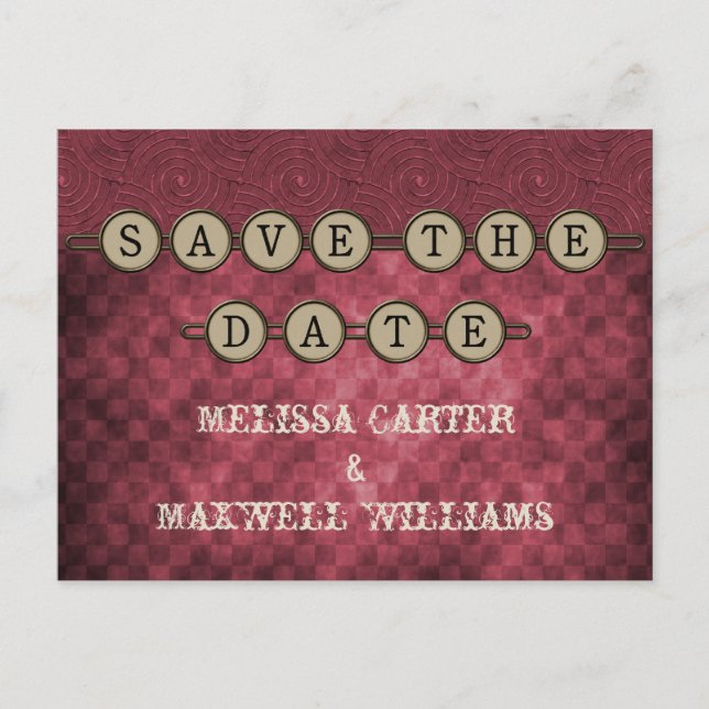 Fuchsia Steampunk Keys Guardar la tarjeta postal d (Anverso)